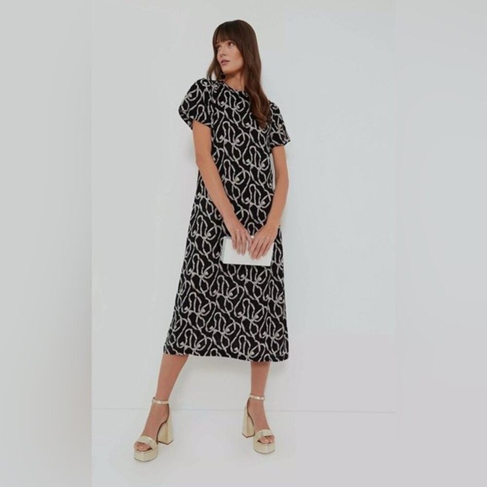 TUCKERNUCK Hyacinth House Black Bow Print Rowan Maxi Dress NWT Size XS - Picture 1 of 6